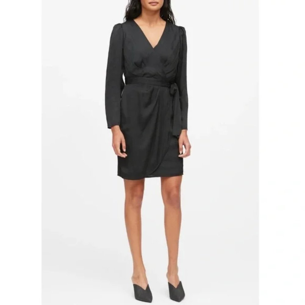 Long-Sleeve Banana Republic Wrap Dress
